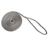 New England Rope 3\/4" x 25 Nylon Double Braid Dock Line - Grey