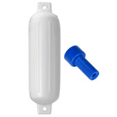 Polyform G-3 Twin Eye Fender 5.5" x 19" - White w\/Air Adapter