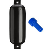 Polyform G-4 Twin Eye Fender 6.5" x 22" - Black w\/Air Adapter