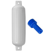 Polyform G-4 Twin Eye Fender 6.5" x 22" - White w\/Air Adapter