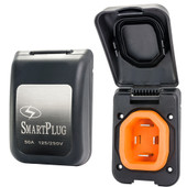 SmartPlug 50 Amp Non Metallic Black Inlet - Boat  RV Side
