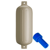 Polyform G-6 Twin Eye Fender 11" x 30" - Sand w\/Adapter